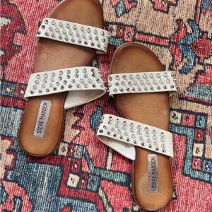 Steve Madden White Studded Women's Sandals